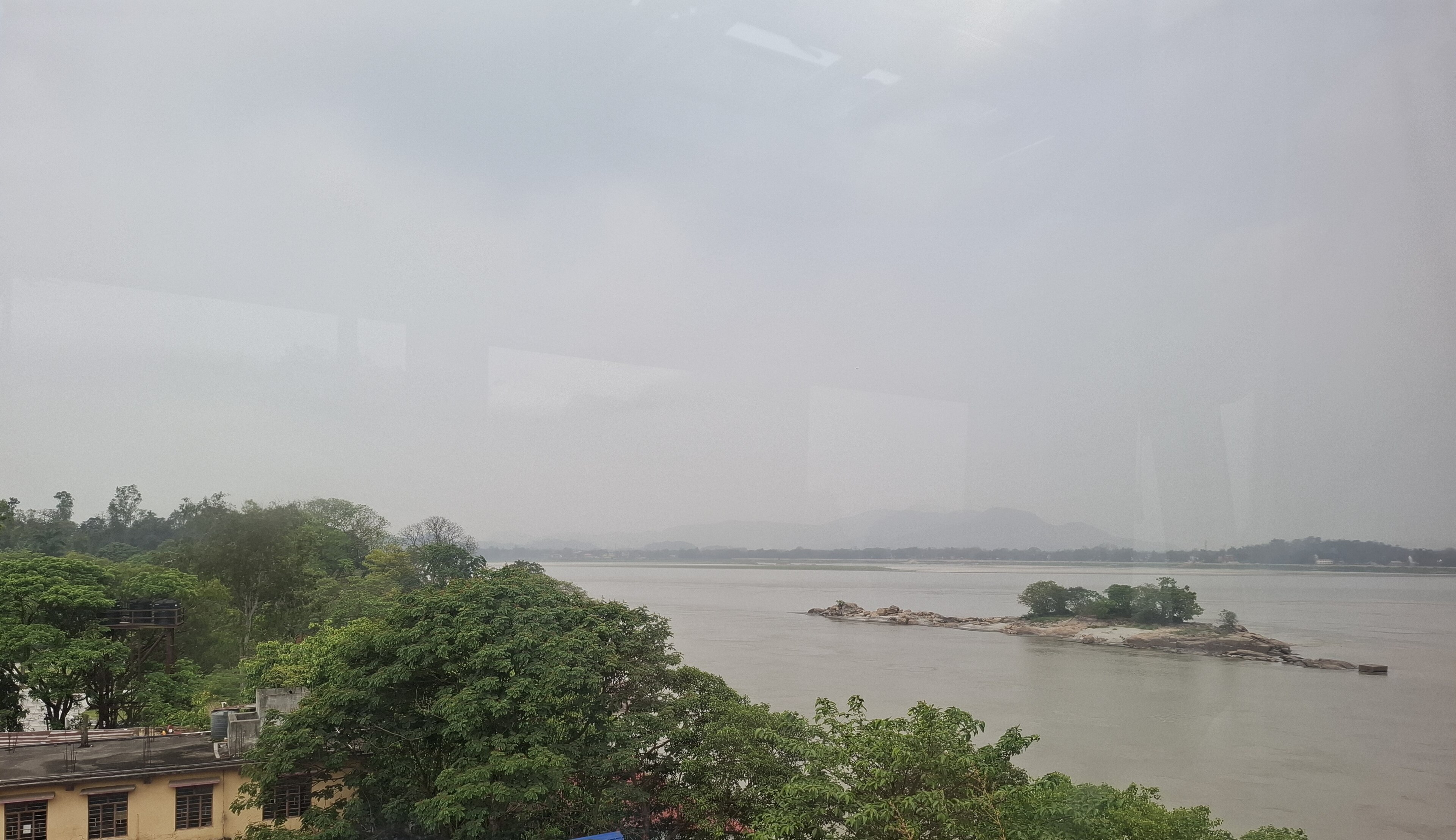 Brahmaputra river sandbars and islands in Assam